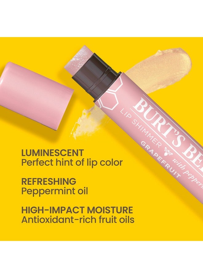 Burt's Bees Shimmer Lip Tint Set, Tinted Lip Balm Stick, Moisturizing for All Day Hydration with Natural Origin Glowy Pigmented Finish u0026 Buildable Color, Grapefruit (4-Pack) - Image 2