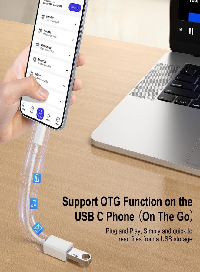 Mxcudu USB C to USB 3.0 Adapter (2 Pack), USB C Male to USB Female OTG Dongle Cable Thunderbolt3 to USB Adapter Compatible with MacBook Pro/Air, iPad Pro, iPhone 16 Pro Max/15, Galaxy S25/S24/S23/S22 - Image 5