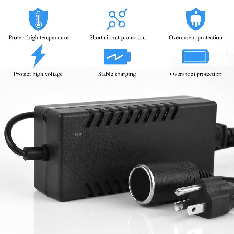 JRing AC to DC Converter, 110-220V to 12V 96W 8A Car Power Adapter, Car Cigarette Lighter Socket Power Adapter, Switching Converter for Air Compressor Car Refrigerator Vacuum and Other Car Devices - Image 4