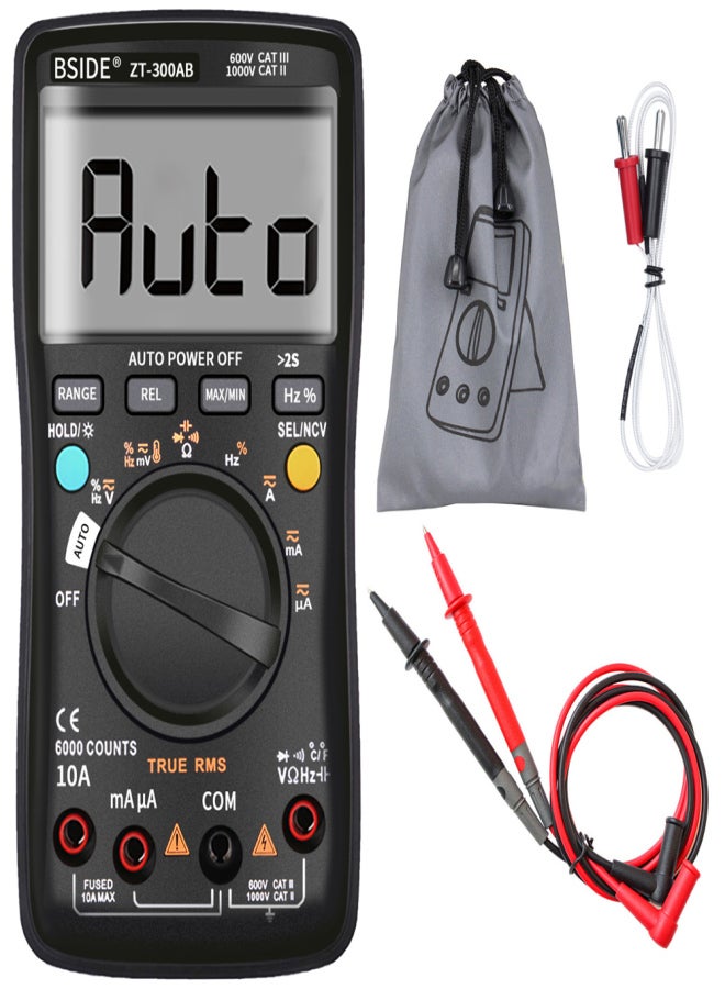 BSIDE Multimeter Auto/Manual Range Digital Universal Meter 6000 Counts LCD Display True RMS Smart AC/DC Voltage Current Meter with BT Function AC/DC Voltage Current Resistance Capacitance Frequency Temperature Duty Cycle Measurement - Image 2
