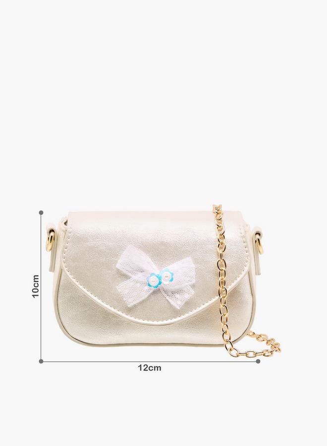 Flora Bella By Shoexpress Bow Embellished Crossbody Bag with Chain Strap - Image 2