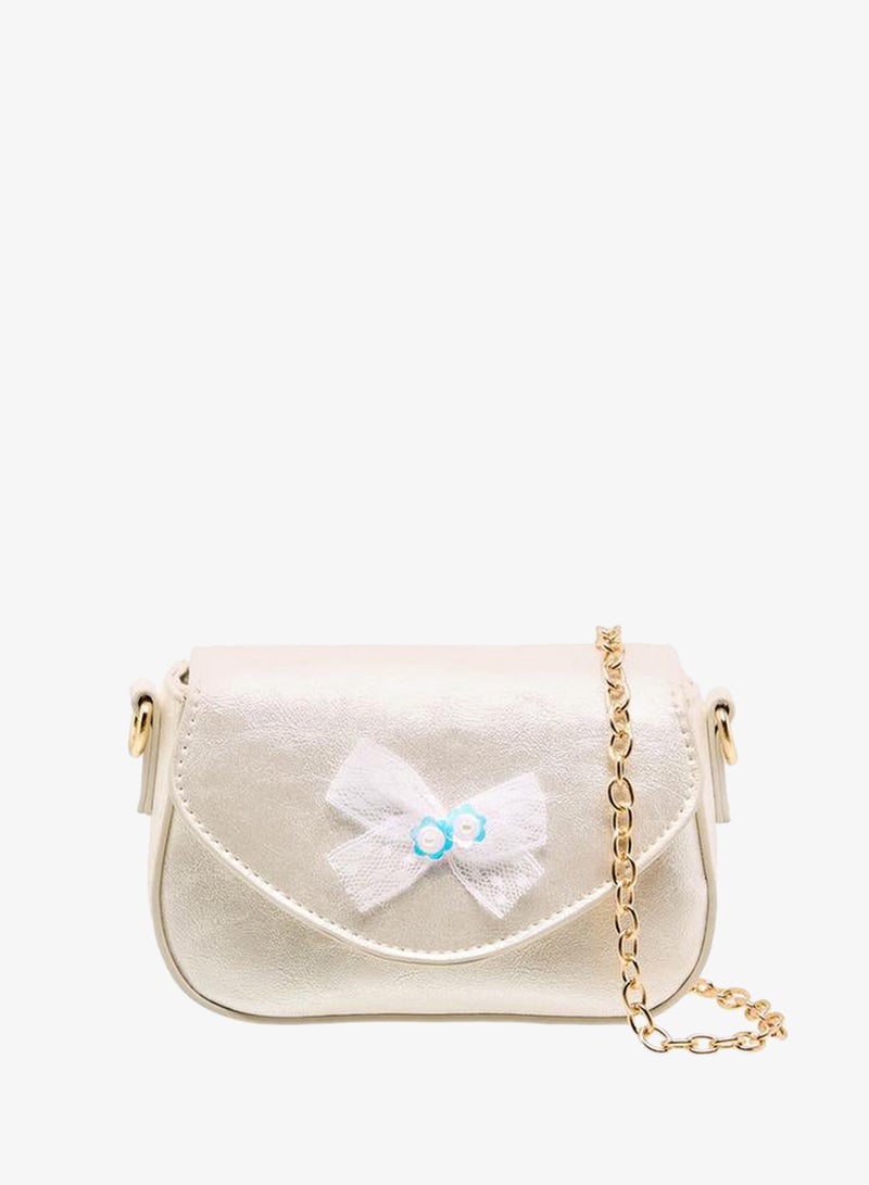Flora Bella By Shoexpress Bow Embellished Crossbody Bag with Chain Strap - Image 1