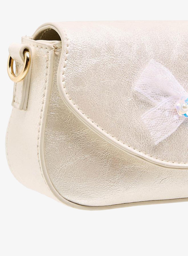 Flora Bella By Shoexpress Bow Embellished Crossbody Bag with Chain Strap - Image 5