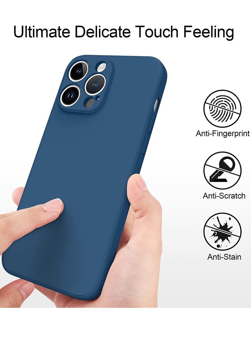 Raxoom 2 PCS of Silicone Protective Case, Compatible With iPhone 14 Pro Max 6.7 â€œ, Full Body Protection, Shock -proof Soft Liquid Silicone Protective Case (Black/Navy Blue) - Image 4