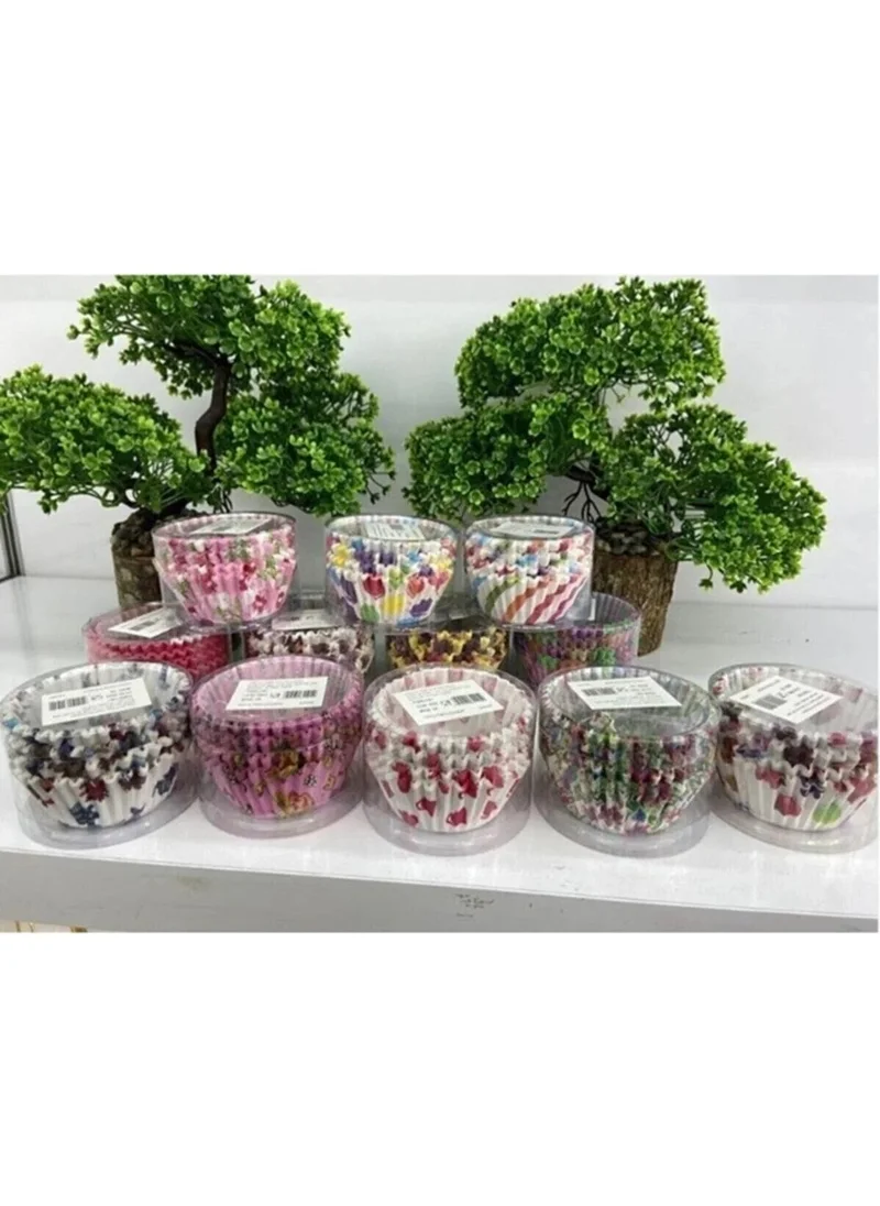 Bizimevde 100PCS Paper Muffin Cupcake Cake MoldsMixed Pattern