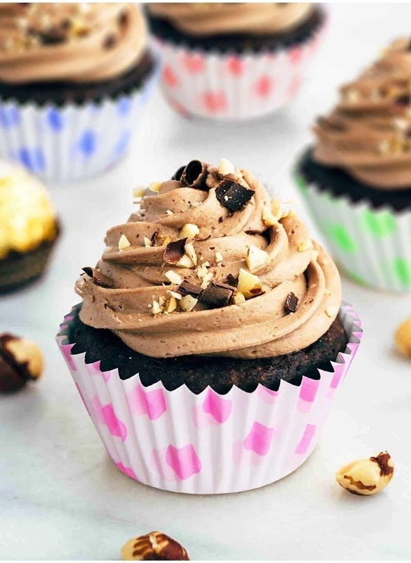 Bizimevde 100PCS Paper Muffin Cupcake Cake MoldsMixed Pattern  - Image 4