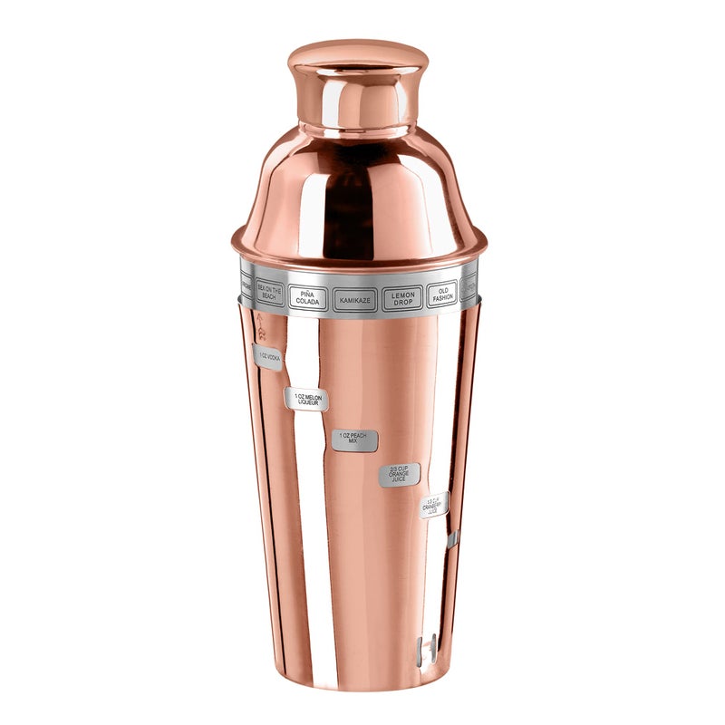 OGGI Dial A Drink Cocktail Shaker  Copper Plated 15 Recipes 34 oz  The Original and Only Dial A Drink  Ideal Home Bar Drink Mixer Bartender Kit Essential Bar Accessories