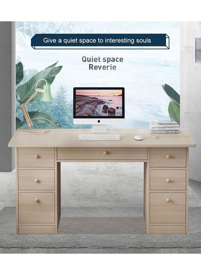 Golden - Computer Desk,Home Office Desk Study Writing Desk Work Table With Storage Drawers,Large Storage Space Gaming Table Easy Assembly PC Laptop Notebook Workstations(120 * 45cm) - Image 1