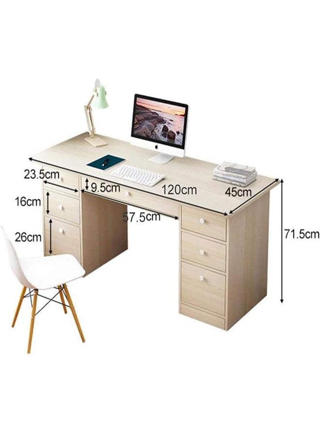 Golden - Computer Desk,Home Office Desk Study Writing Desk Work Table With Storage Drawers,Large Storage Space Gaming Table Easy Assembly PC Laptop Notebook Workstations(120 * 45cm) - Image 1