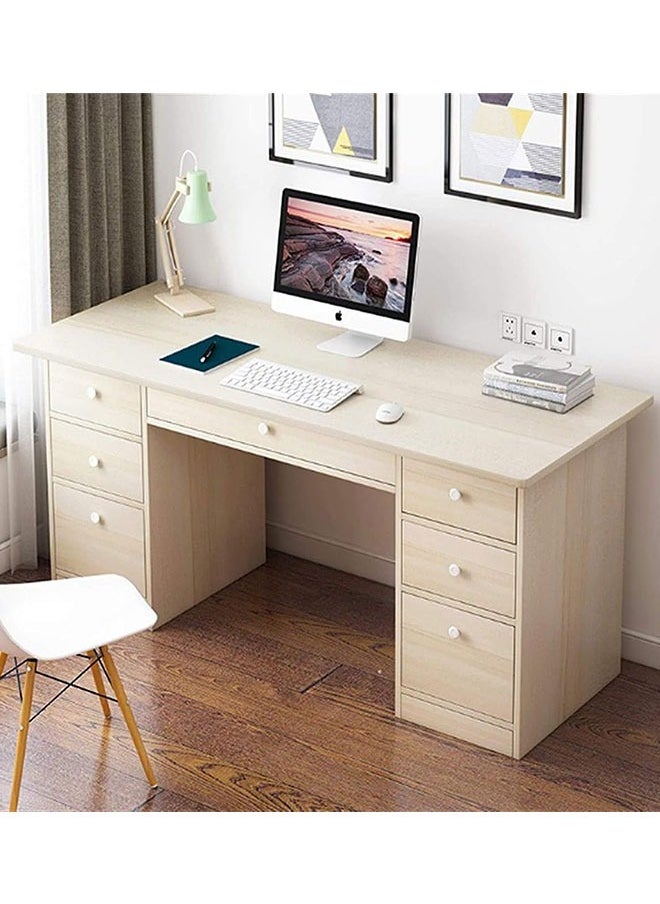 Golden - Computer Desk,Home Office Desk Study Writing Desk Work Table With Storage Drawers,Large Storage Space Gaming Table Easy Assembly PC Laptop Notebook Workstations(120 * 45cm) - Image 1