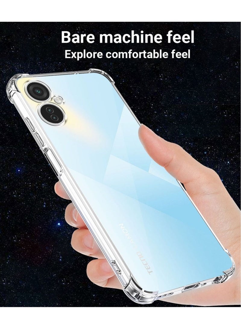 Techie جراب شفاف رفيع للغاية من مادة TPU ناعم بزاوية ناعمة لهاتف Techno Camon 19 / 19 Pro مقاوم للصدمات ومضاد لبصمات الأصابع وغطاء خلفي شفاف واقٍ لهاتف Techno Camon 19 / 19 Pro - Image 4