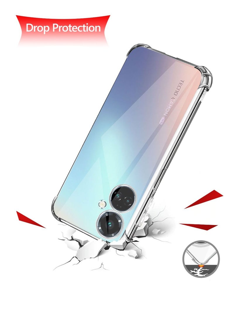 Techie جراب شفاف رفيع للغاية من مادة TPU ناعم بزاوية ناعمة لهاتف Techno Camon 19 / 19 Pro مقاوم للصدمات ومضاد لبصمات الأصابع وغطاء خلفي شفاف واقٍ لهاتف Techno Camon 19 / 19 Pro - Image 5