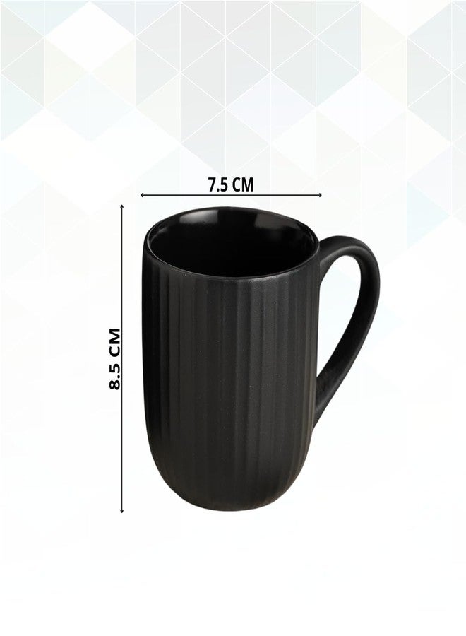 Clay Craft Fine Ceramic Linea Black Coffee Mug Set of 6, Cups for Tea & Coffee, Mug Set, Gift Set, Elegant Design for Home and Kitchen and Can Be Gifted to Your Loved Ones On Any Occassions - Image 4