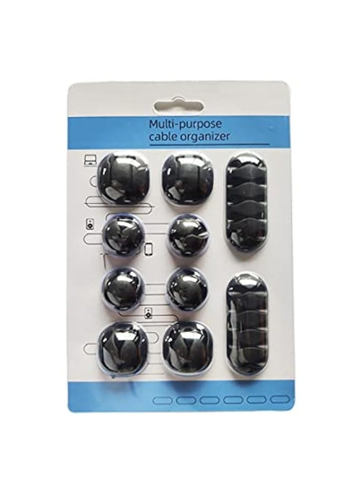 ULHYC Cable Clips, Adhesive Cable Holder Clips, Ideal Cable Cords Management for Cable Wires Organizing, Home, Office, Car, Desk Nightstand - 10 Pack - Image 4