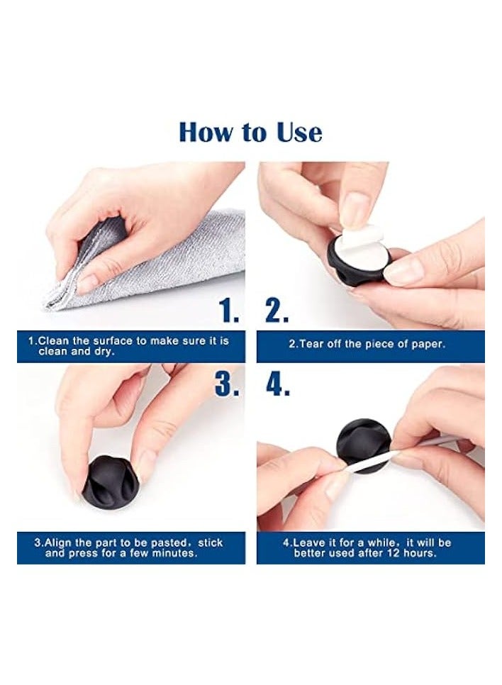 ULHYC Cable Clips, Adhesive Cable Holder Clips, Ideal Cable Cords Management for Cable Wires Organizing, Home, Office, Car, Desk Nightstand - 10 Pack - Image 5
