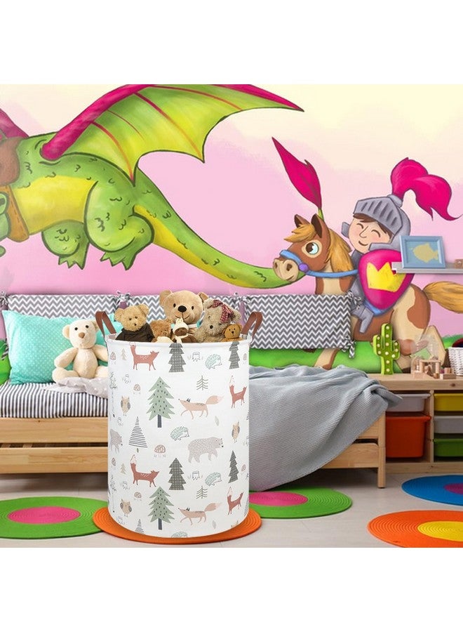 FXOCSHE FXOLCSHE Animal Baby Laundry Basket,Woodland Animals Baby laundry hamper,Toy basket for boys,Nursery Hamper Gift Baskets for Bedroom,Toy Bin,Gift Basket.Baby room decor(Animal) - Image 3