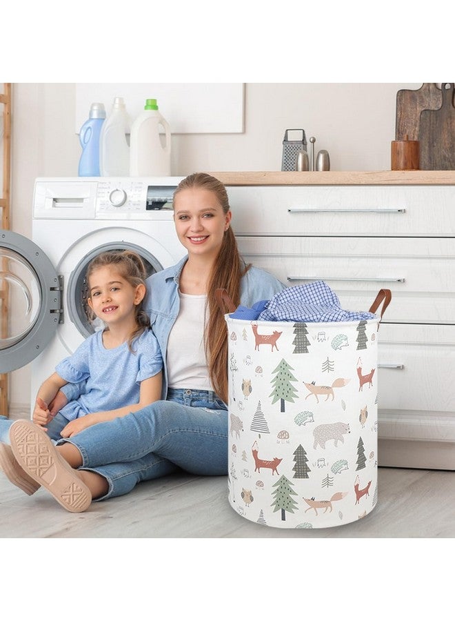 FXOCSHE FXOLCSHE Animal Baby Laundry Basket,Woodland Animals Baby laundry hamper,Toy basket for boys,Nursery Hamper Gift Baskets for Bedroom,Toy Bin,Gift Basket.Baby room decor(Animal) - Image 5