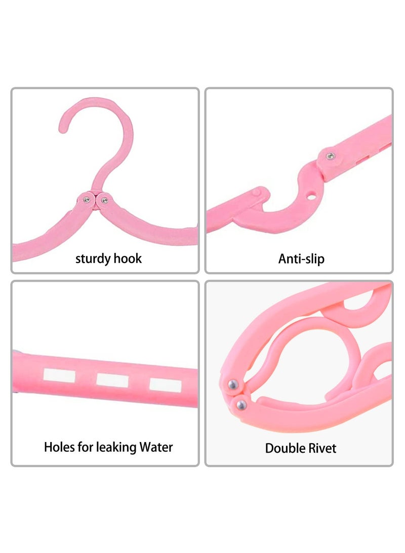 Folding Clothes Hangers, Portable Travel Hangers Folding Plastic Clothes Coat Hanger - Image 3