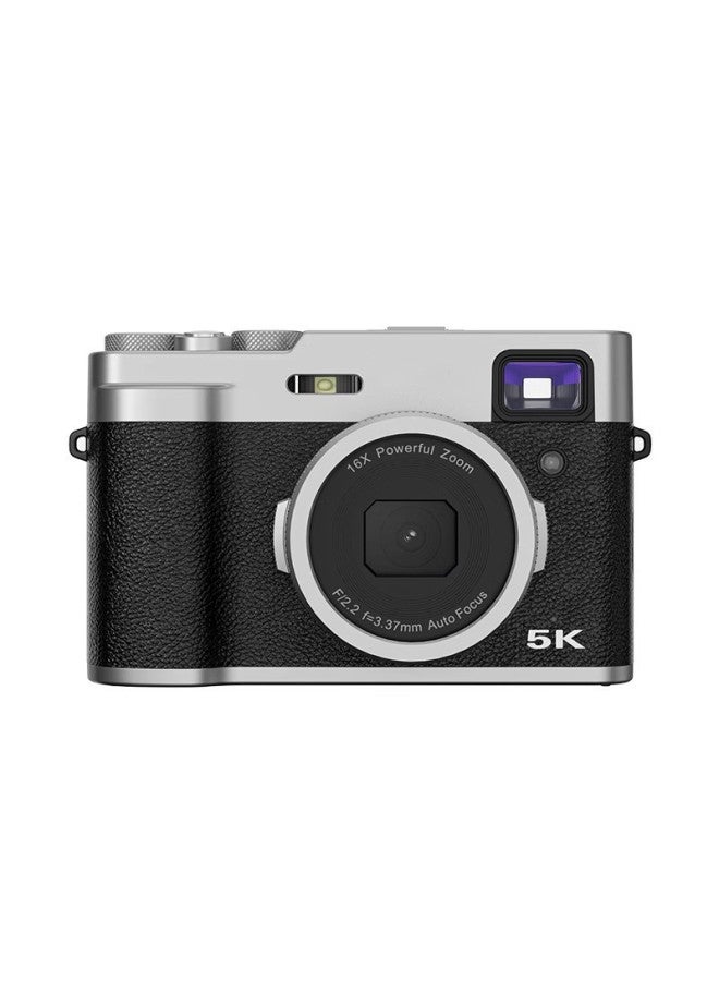 Generic High-Definition 5K Digital Camera, Front And Rear Dual-Camera, Fast Framing And Shooting Camera, Home Mirrorless Retro Camera-Body Color:128g Memory Card  - Image 4