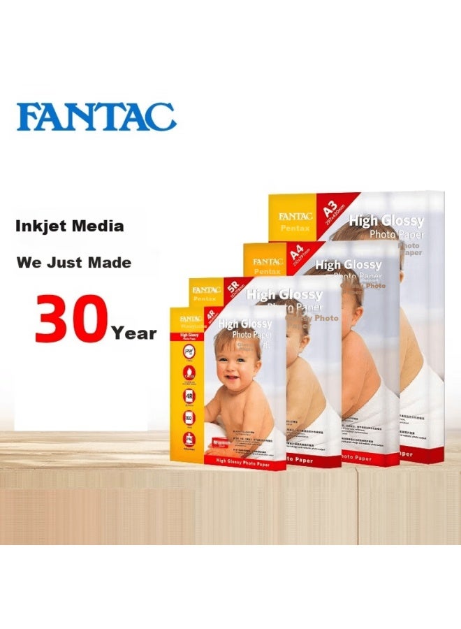 Fantac 210g Glossy Photo Paper 6r/8 Inch Inkjet Printing Photo Paper 30 Sheets 9895-717 - Image 1