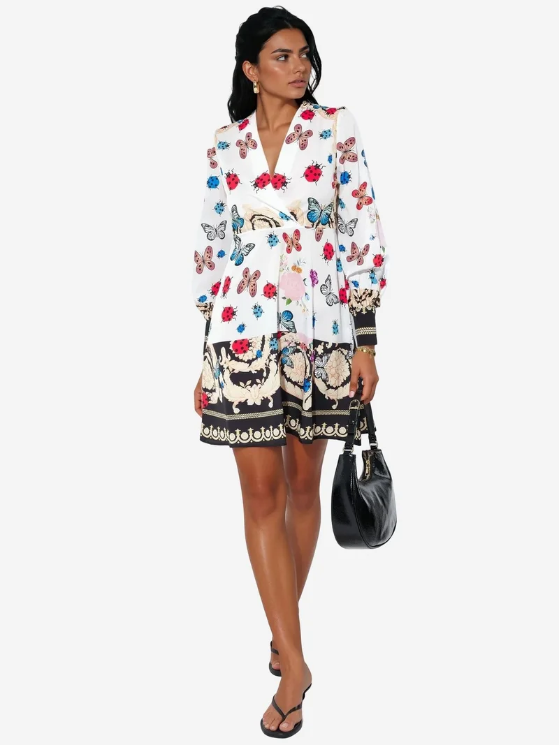 Jennyfer Printed Wrap Mini Dress