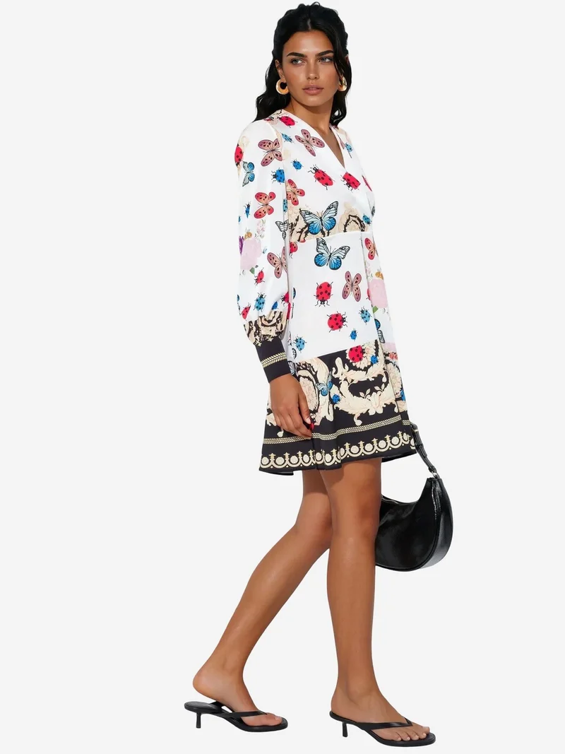 Jennyfer Printed Wrap Mini Dress