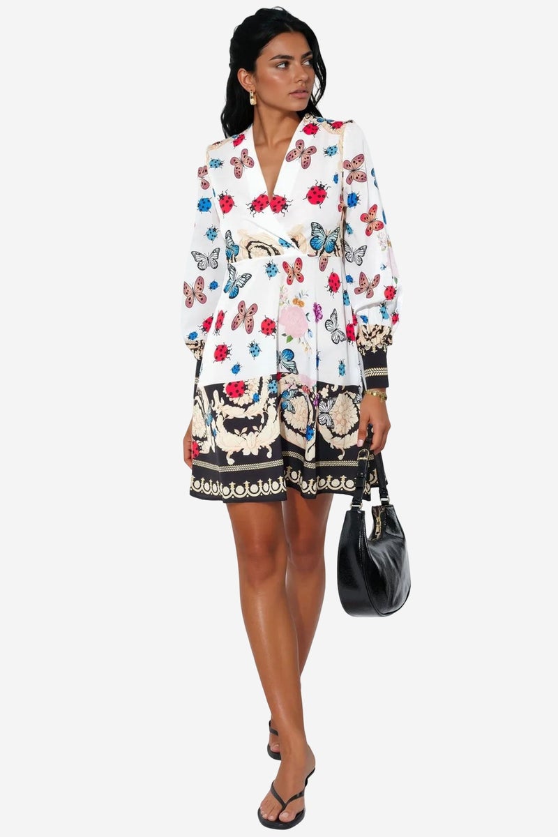 Jennyfer Printed Wrap Mini Dress - Image 1
