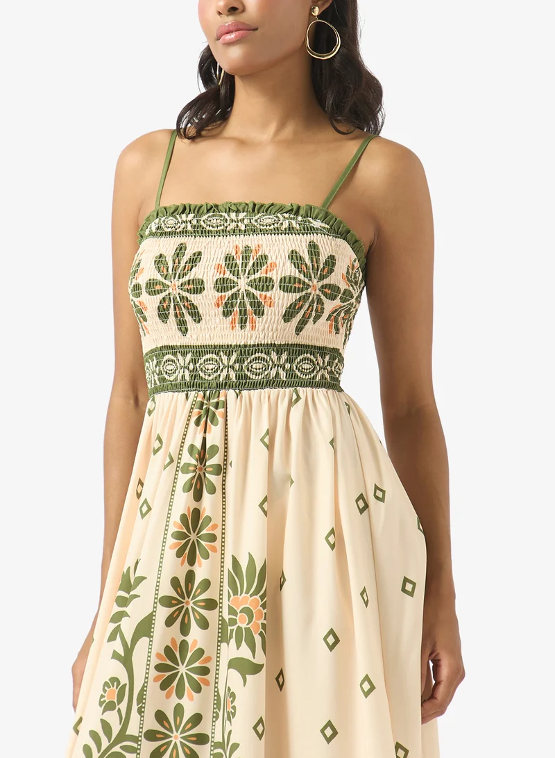 Soleira  Monochrome Print Dress for Women | Best Price UAE