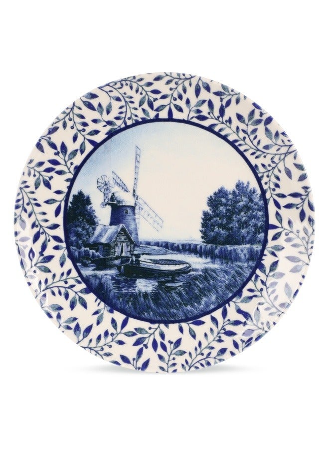 Cooker Dinner Set ,24 Pieces for 6 Persons, Fine Porcelain, Made in Turkey, Traditional Dutch Windmill Design - Classic Cobalt Blue - Image 3