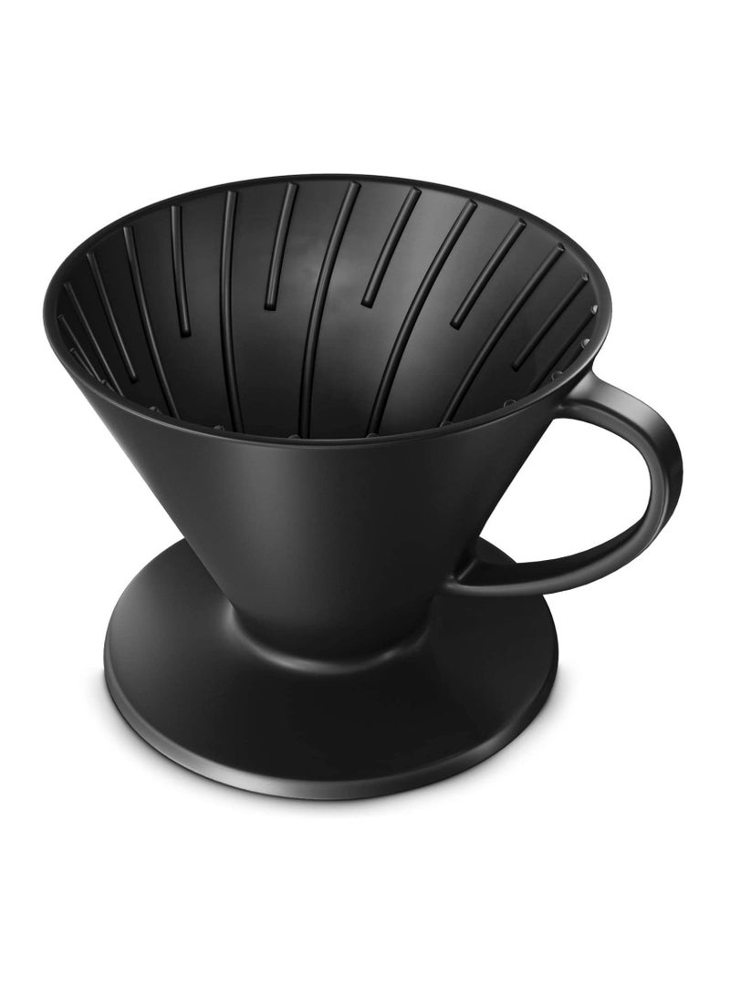 Pour Over Coffee Dripper Reusable Matt Ceramic Coffee Drip Filter Cone Fits All Coffee Cups and Mugs Black  - Image 1