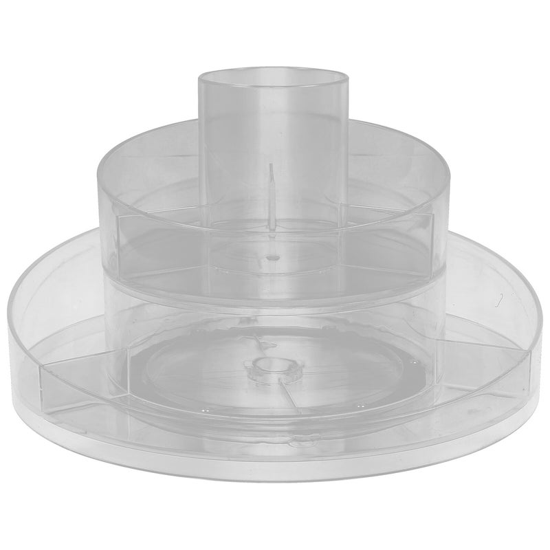 360 Rotating Dual Layer Makeup Organizer Cosmetic Brush Holder Desktop Storage Rack - Image 2