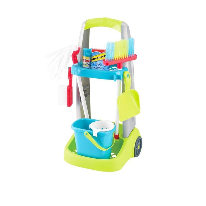 PlayGo Sweep & Mop Cleaning Trolley Playset (15 Pieces) - Image 2