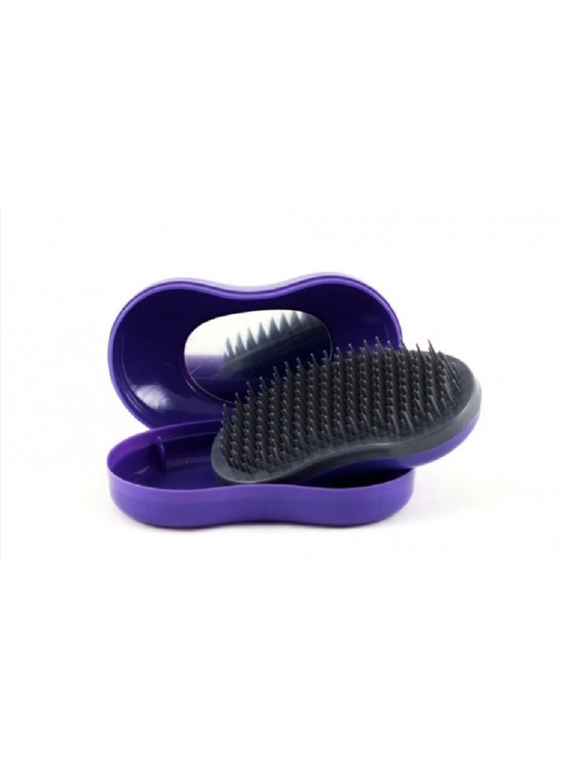 Detangling Brush - with Mirror and Storage Box - No Pull Detangling Hair Brush - Travel Hair Brush with Lid (Mauve) - Image 1
