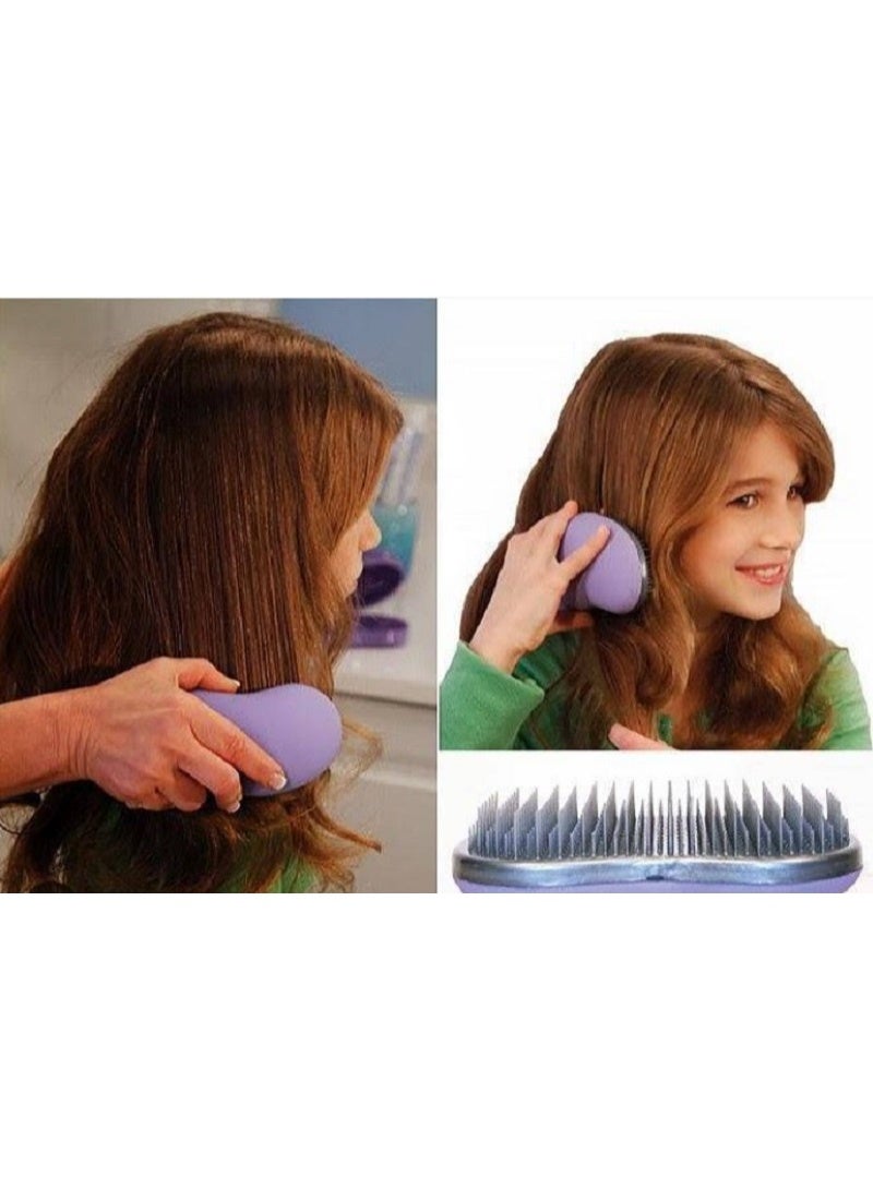 Detangling Brush - with Mirror and Storage Box - No Pull Detangling Hair Brush - Travel Hair Brush with Lid (Mauve) - Image 4