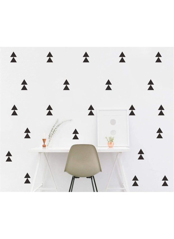 JURUOXIN JURUOXIN 120 Pcs/Set Triangle Wall Pattern Decal Vinyl Stickers for Kids Boy Girl Baby Bedroom Playroom Art Decorations Removable Decor Home House Design YMX56 (Black)  - Image 2