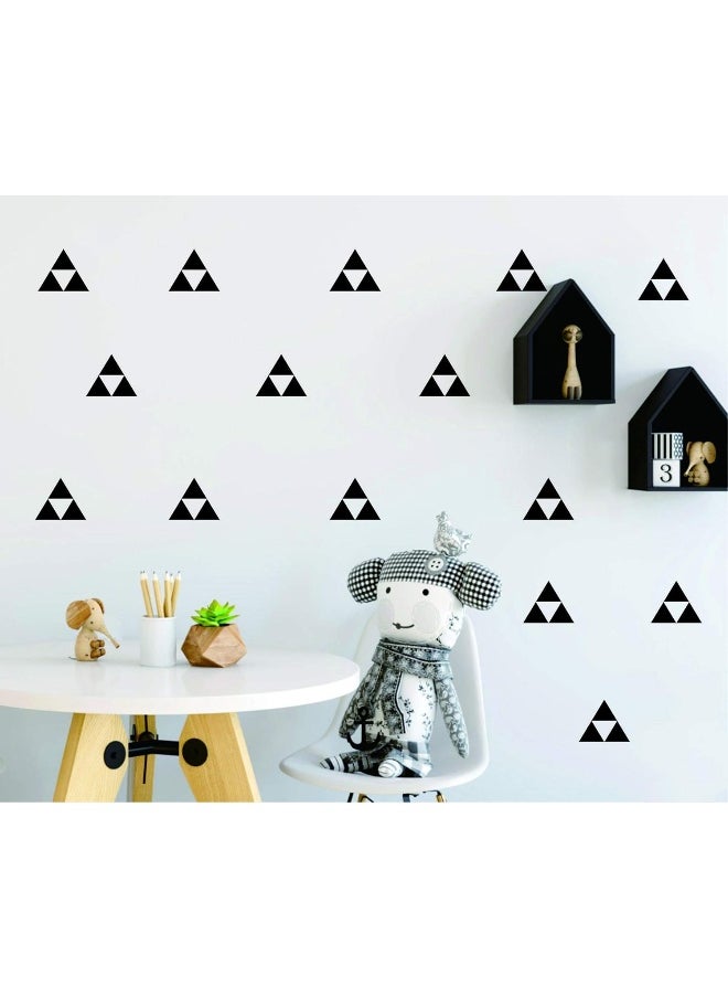 JURUOXIN JURUOXIN 120 Pcs/Set Triangle Wall Pattern Decal Vinyl Stickers for Kids Boy Girl Baby Bedroom Playroom Art Decorations Removable Decor Home House Design YMX56 (Black)  - Image 3