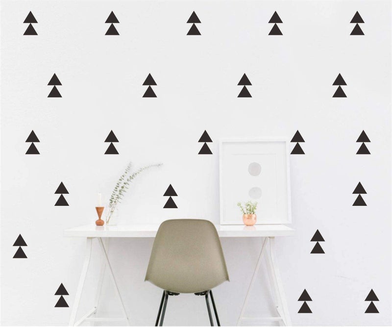 JURUOXIN 120 Pcs/Set Triangle Wall Pattern Decal Vinyl Stickers for Kids Boy Girl Baby Bedroom Playroom Art Decorations Removable Decor Home House Design YMX56 (Black) - Image 2