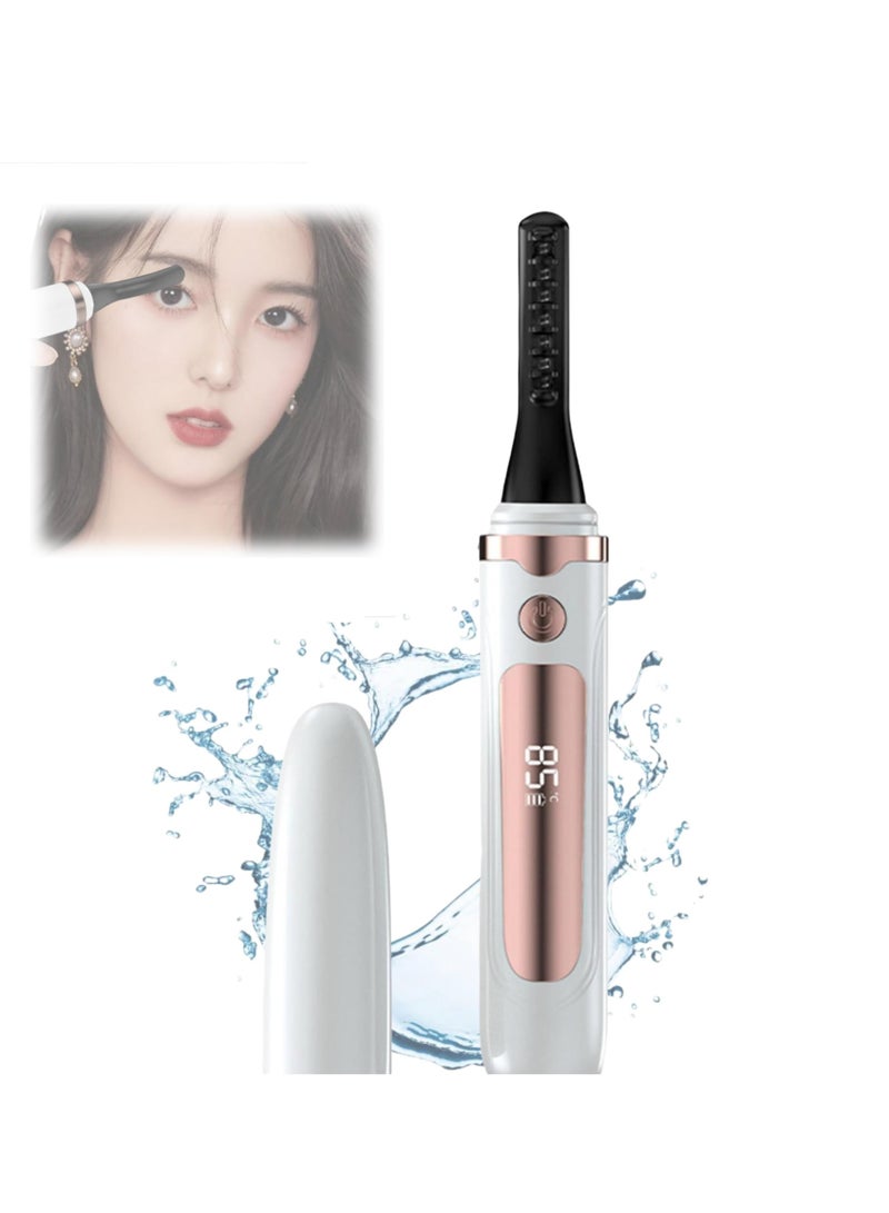 Excefore Electric Eyelash Curler, Portable Heated Eyelash Curlers, Quick Natural Curling 24H Long Lasting Eyelash Curlers, LED Display 4 Temp Settings, Suitable for Makeup Tool for Girls - Image 1