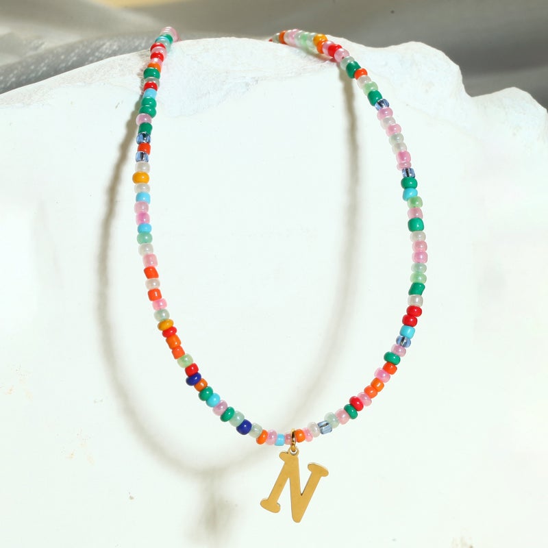 Natural Stone Colorful Beaded Necklaces for WomenN N