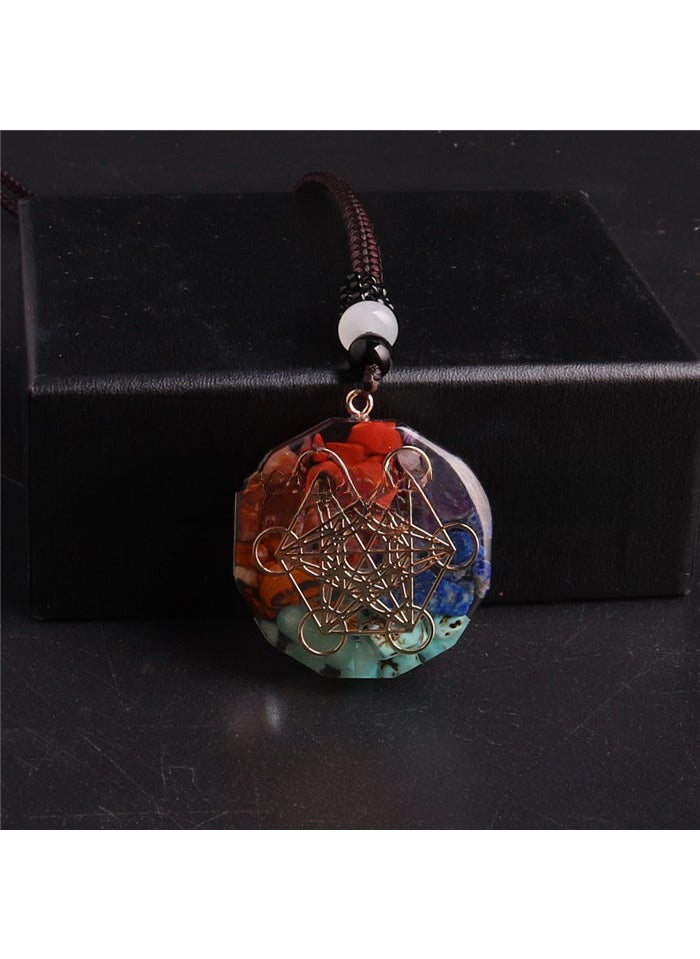 Generic Reiki Healing Crystal Pendant Necklace 2278#12 side 