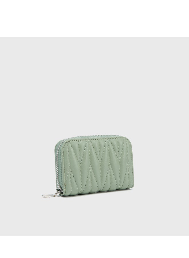Lambskin Texture Zipper Accordion Card Holder Rfid Anti-theft Multi-card Slot Id Wallet Girls