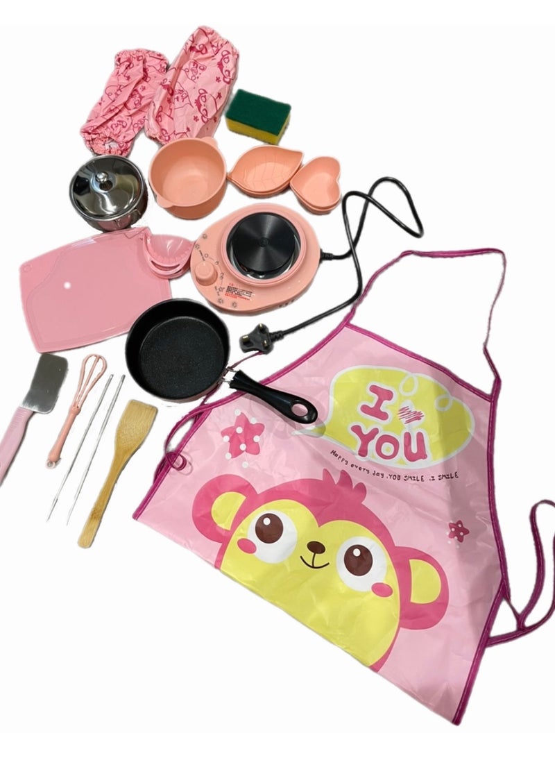 مطبخ حقيقي صغير للأطفال (تحت إشراف أحد الوالدين) 18 قطعة - تستمتع البنت بتقليد أمها في المطبخ - شعور رائع - متعة حقيقية - رفاهية حقيقية - - Image 4