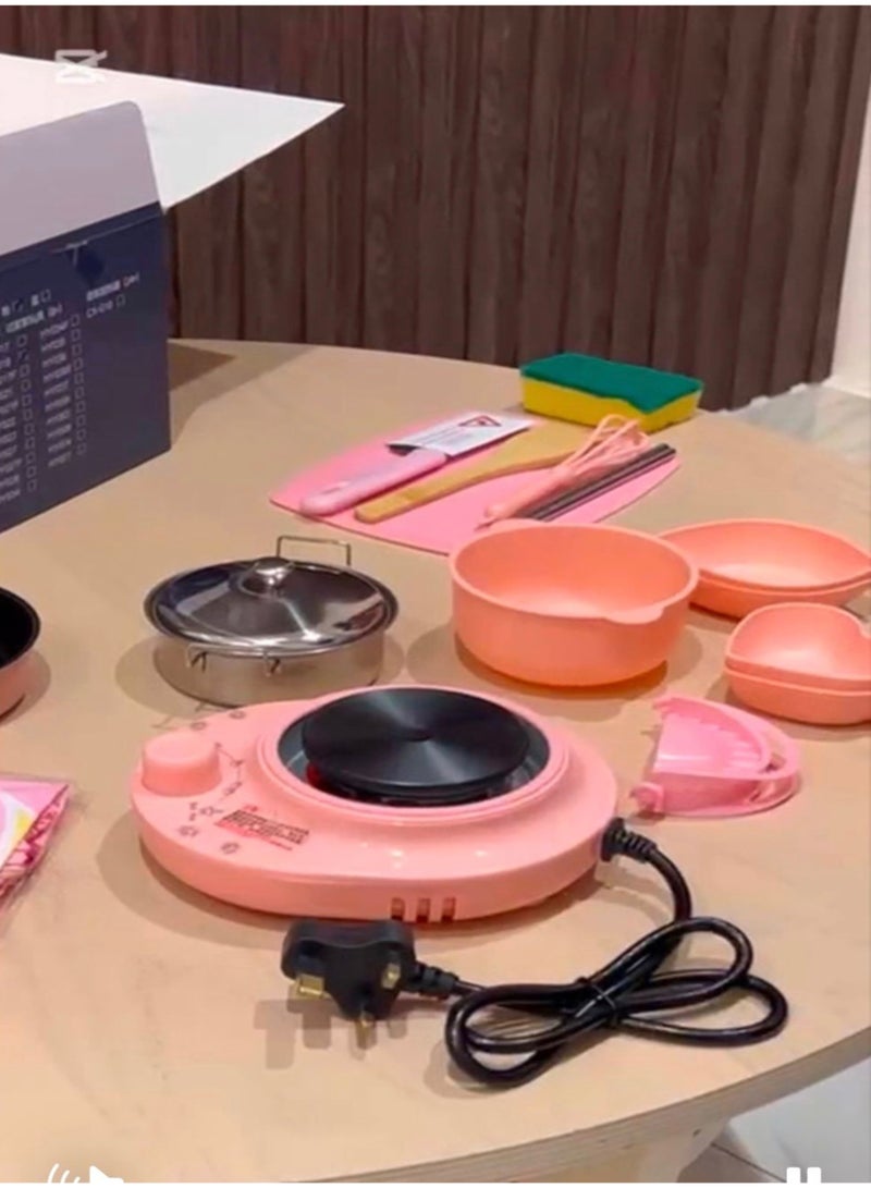 مطبخ حقيقي صغير للأطفال (تحت إشراف أحد الوالدين) 18 قطعة - تستمتع البنت بتقليد أمها في المطبخ - شعور رائع - متعة حقيقية - رفاهية حقيقية - - Image 2