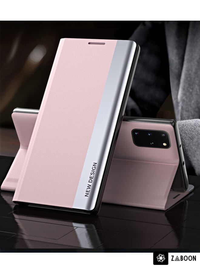 Zaboon Protective Case For Samsung Galaxy A72 5G / 4G Side Electroplated Magnetic Ultra-Thin Horizontal Flip Leather Case with Holder - Image 1