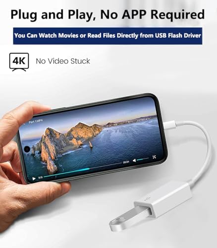 Wahbite Apple USB-C to USB Camera Adapter, USB 3.0 OTG Cable for iPhone/iPad to Connect Card Reader, USB Flash Drive, U Disk, Keyboard, Mouse, Hubs, MIDI, Plug & Play (USB-C) - Image 2