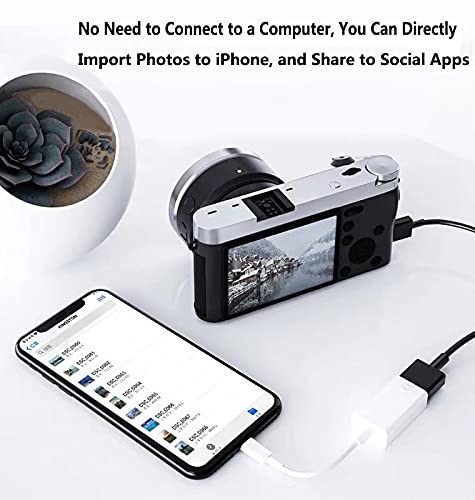 Wahbite Apple USB-C to USB Camera Adapter, USB 3.0 OTG Cable for iPhone/iPad to Connect Card Reader, USB Flash Drive, U Disk, Keyboard, Mouse, Hubs, MIDI, Plug & Play (USB-C) - Image 3