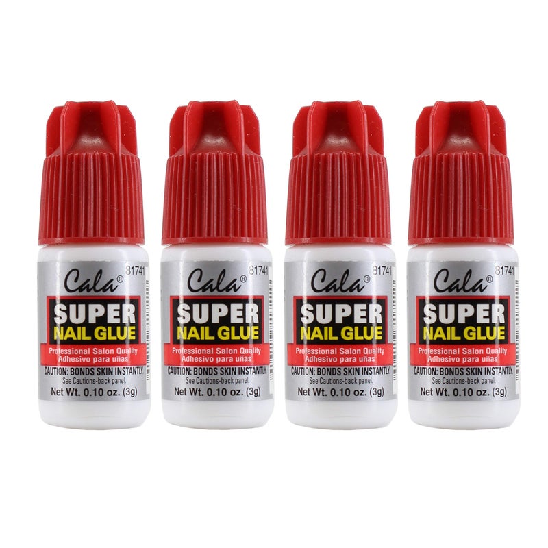 Cala Super Nail Glue Professional Salon Quality | Quick and Strong Nail Liquid Adhesive (4 Bottles) - Image 1