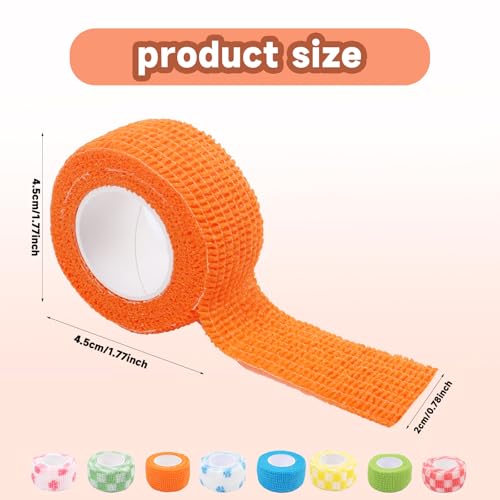 LUOHECAM 8 Pack Thimble Tape for Hand Sewing Self Adhering Bandage Wrap Nail Finger Protectors for Sewing No Residue Breathable Knitting Craft DIY Sewing Tools Dog Bandage Wrap - Image 2