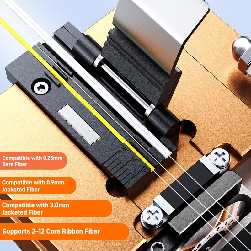 Zenithra Optical Fiber Cleaver, High Precision FTTH Fiber Optic Cutter with 16 Cleave Positions & Blade Life up to 48,000 Cuts, for 0.25mm, 0.9mm, 3.0mm Fibers, with Scrap Collector - Image 3