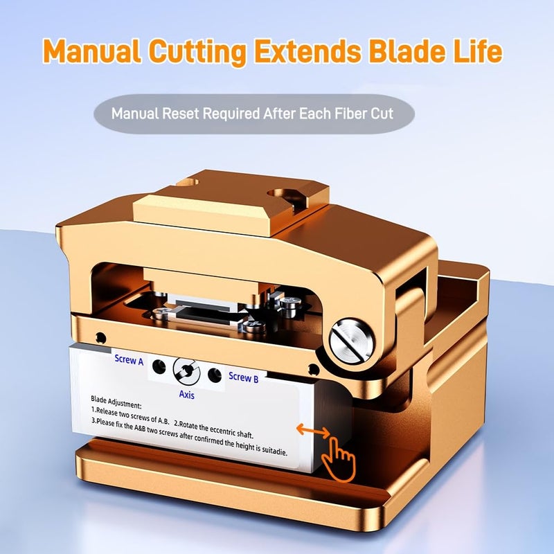 Zenithra Optical Fiber Cleaver, High Precision FTTH Fiber Optic Cutter with 16 Cleave Positions & Blade Life up to 48,000 Cuts, for 0.25mm, 0.9mm, 3.0mm Fibers, with Scrap Collector - Image 2